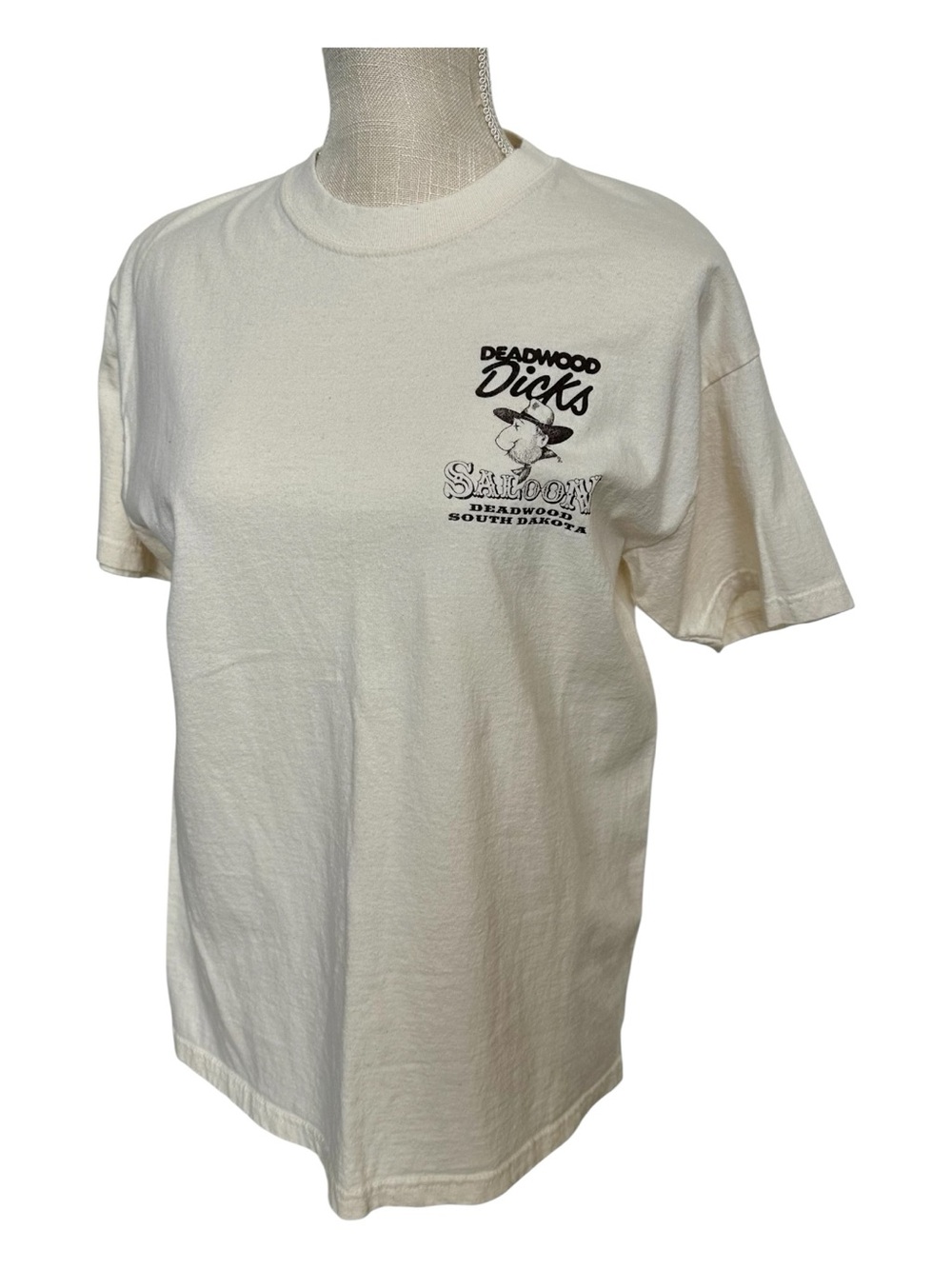 Vintage Cream Graphic Tee M Unisex from Deadwood South Dakota Saloon Biker Rally
